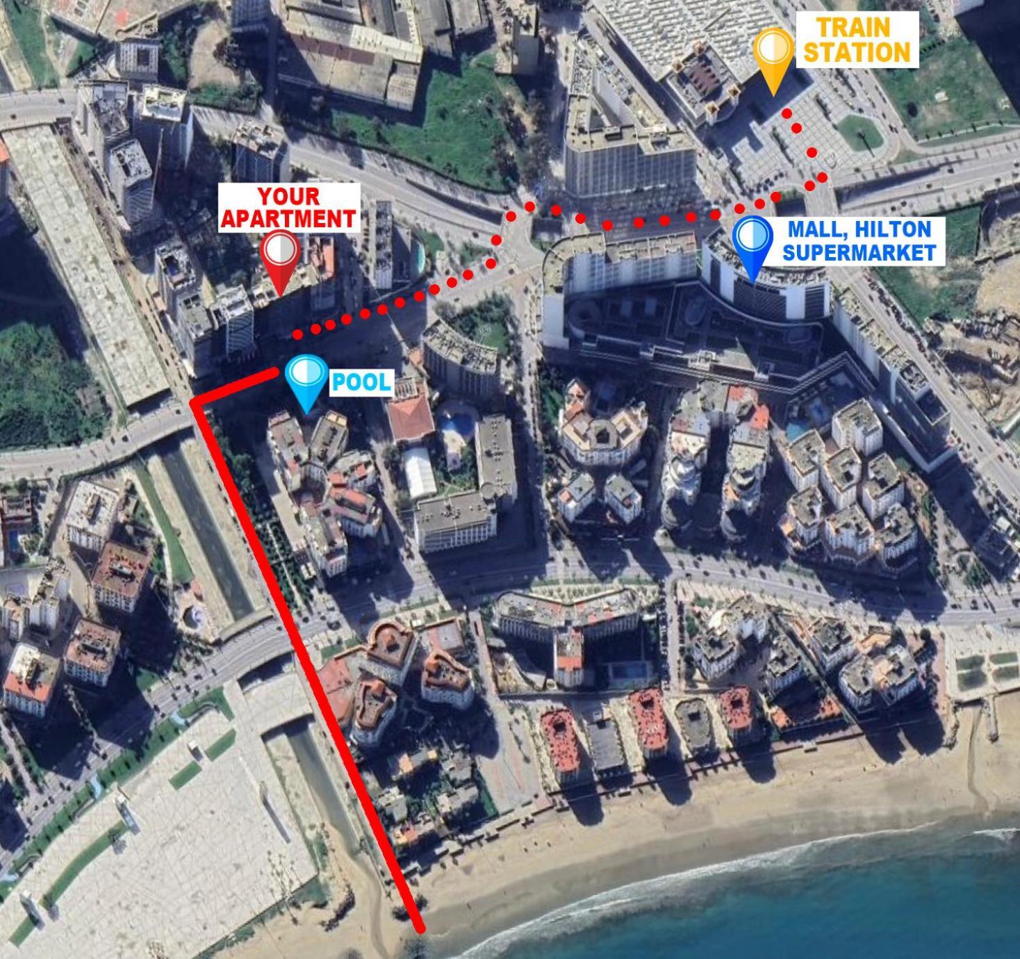 Modern Elegance With Sea Views In Central Tangier - Steps To Beach, Train And Attractions! Luaran gambar